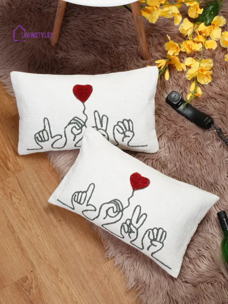 Eyda Cotton Embroidered Cushion Cover Set Of 2