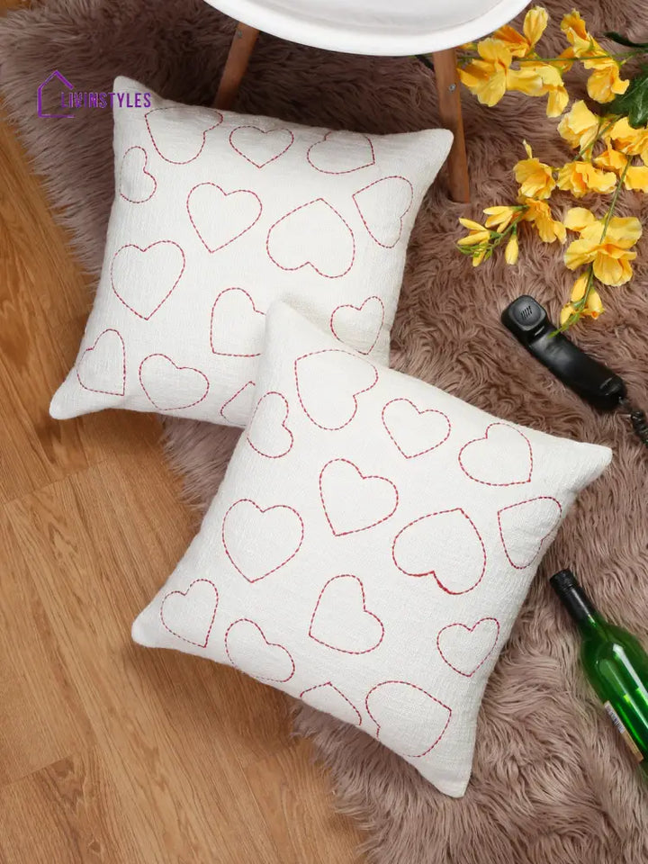 Eyda Cotton Embroidered Cushion Cover Set Of 2