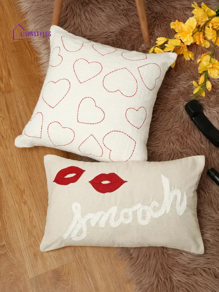Eyda Cotton Embroidered Cushion Cover Set Of 2