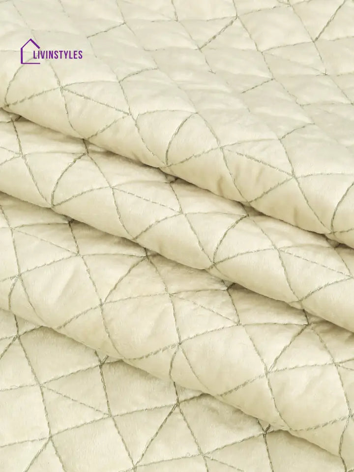 Eyda Cream Color Quilted Table Runner