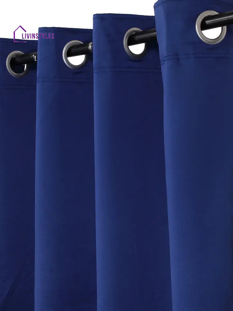 Eyda Dark Blue Color Premium Semi Blackout Window Curtain- 1 Pc