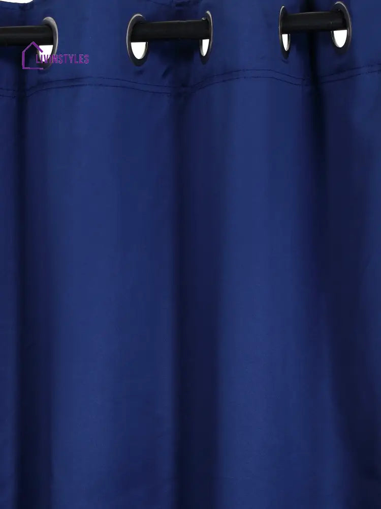 Eyda Dark Blue Color Premium Semi Blackout Window Curtain- 1 Pc