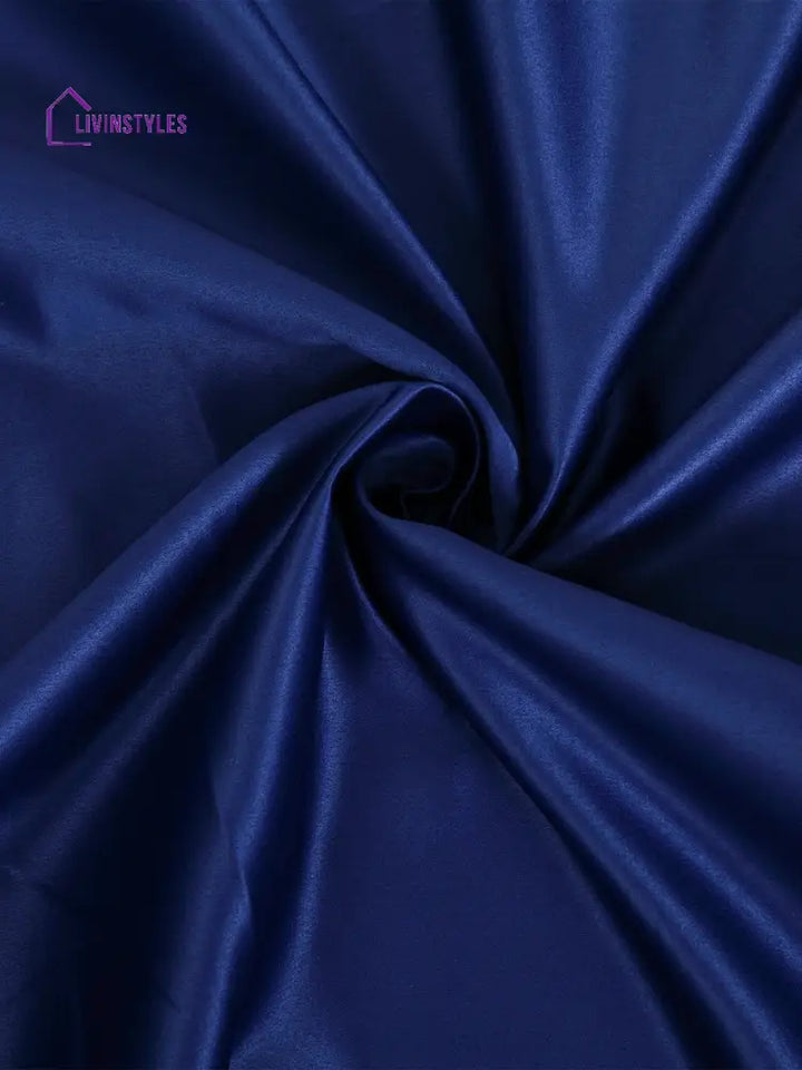 Eyda Dark Blue Color Premium Semi Blackout Window Curtain- 1 Pc