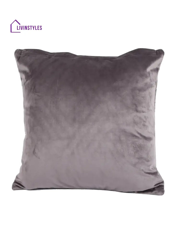 Eyda Designer Quilted Velvet Cushion Cover Set Of 2-16X16 Inch