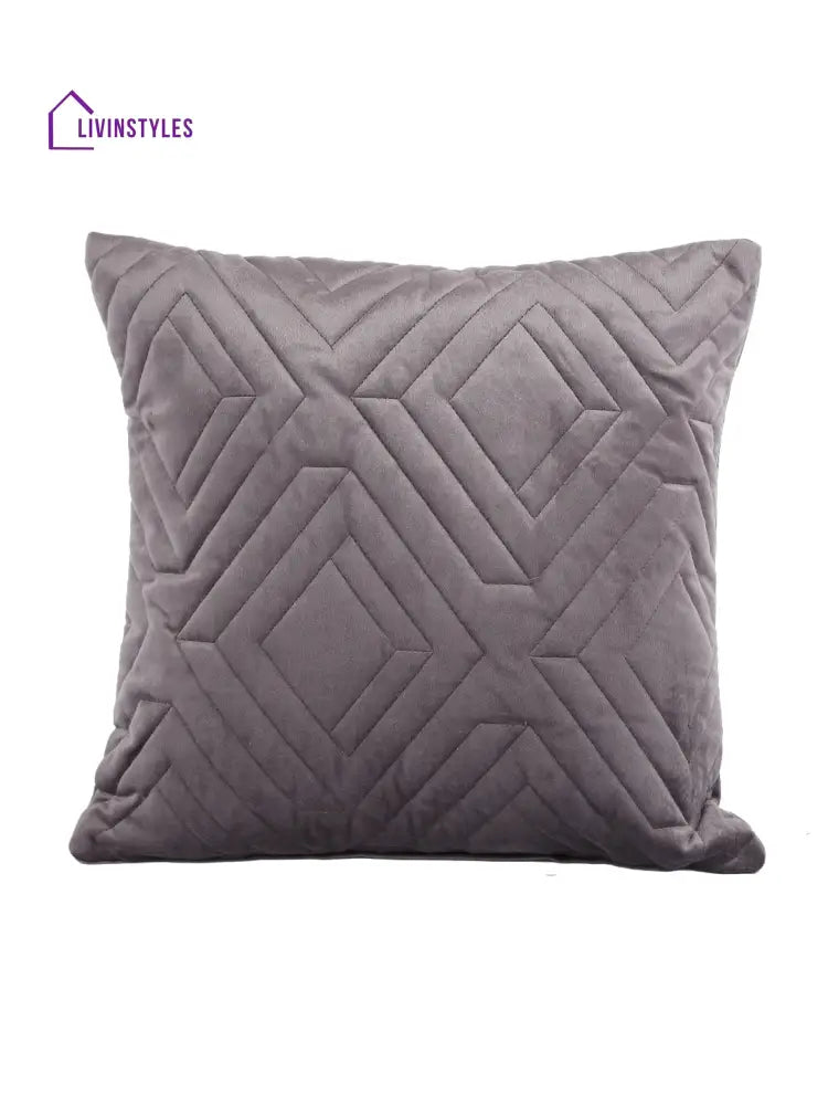 Eyda Designer Quilted Velvet Cushion Cover Set Of 2-16X16 Inch