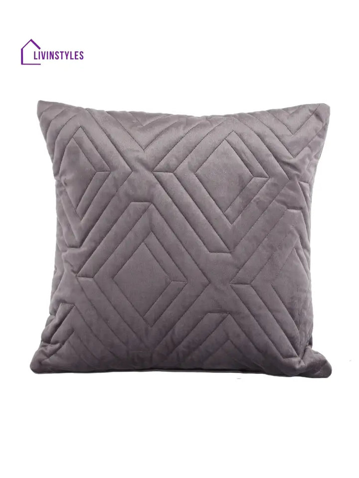 Eyda Designer Quilted Velvet Cushion Cover Set Of 2-16X16 Inch