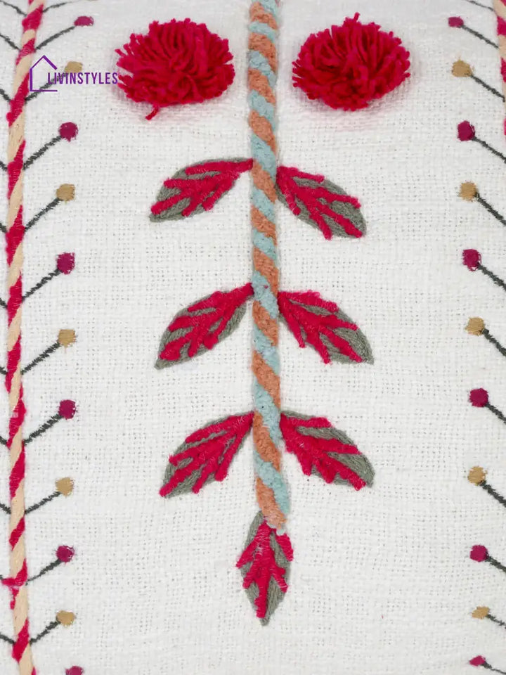 Eyda Embroidered Cotton Cushion Covers Set Of 2-12X20 Inch