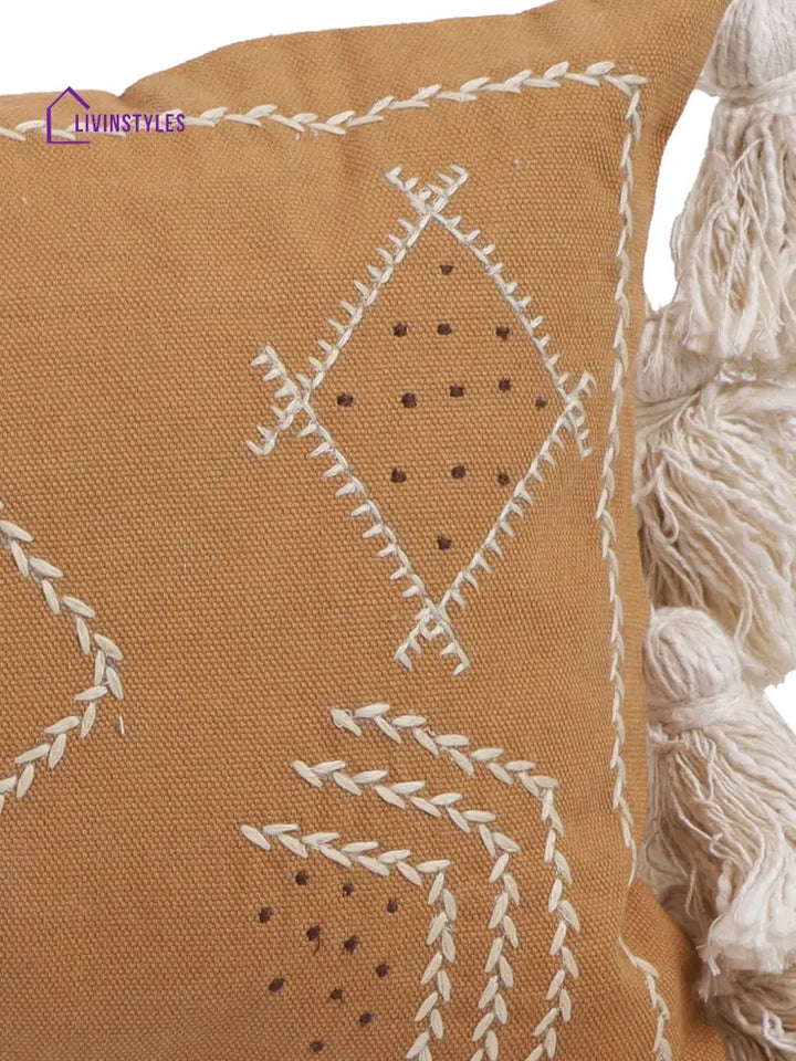 Eyda Embroidered Cotton Cushion Covers Set Of 2-12X28 Inch