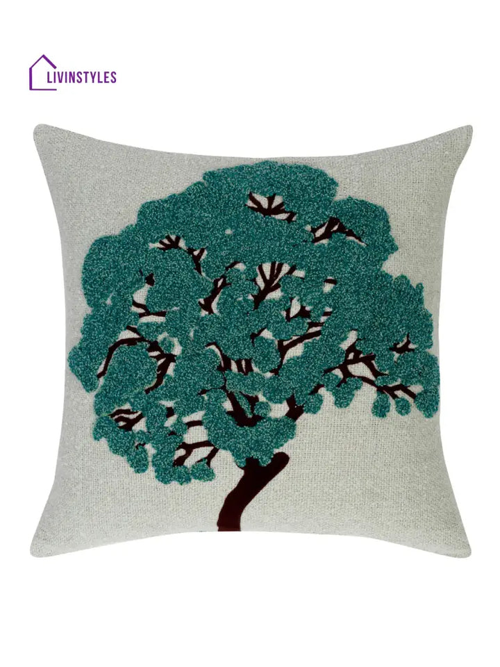 Eyda Embroidered Cotton Cushion Covers Set Of 2-18X18 Inch