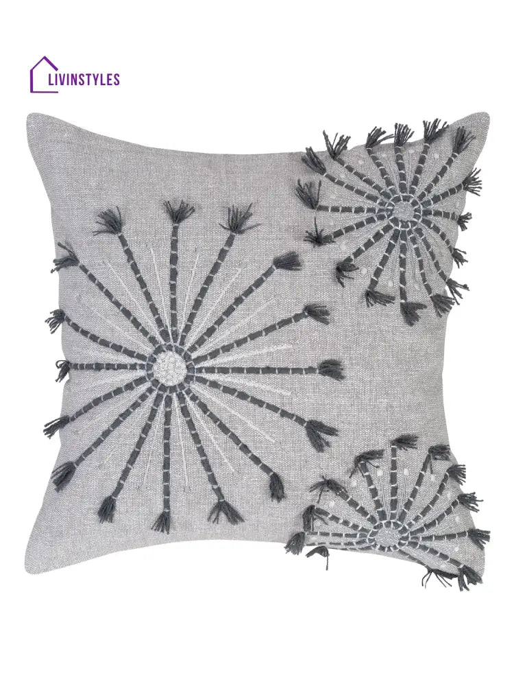 Eyda Embroidered Cotton Cushion Covers Set Of 2-18X18 Inch