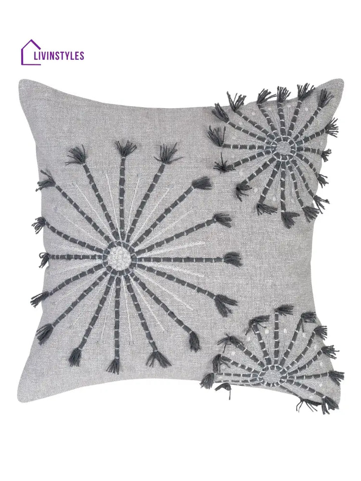 Eyda Embroidered Cotton Cushion Covers Set Of 2-18X18 Inch