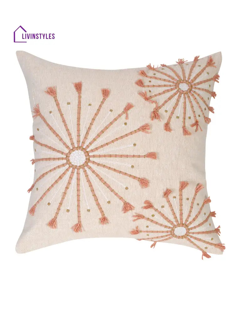 Eyda Embroidered Cotton Cushion Covers Set Of 2-18X18 Inch