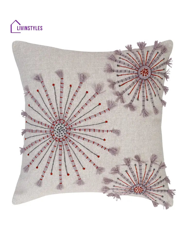 Eyda Embroidered Cotton Cushion Covers Set Of 2-18X18 Inch