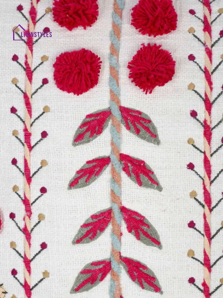 Eyda Embroidered Cotton Cushion Covers Set Of 2-18X18 Inch