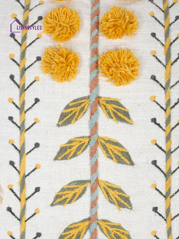 Eyda Embroidered Cotton Cushion Covers Set Of 2-18X18 Inch