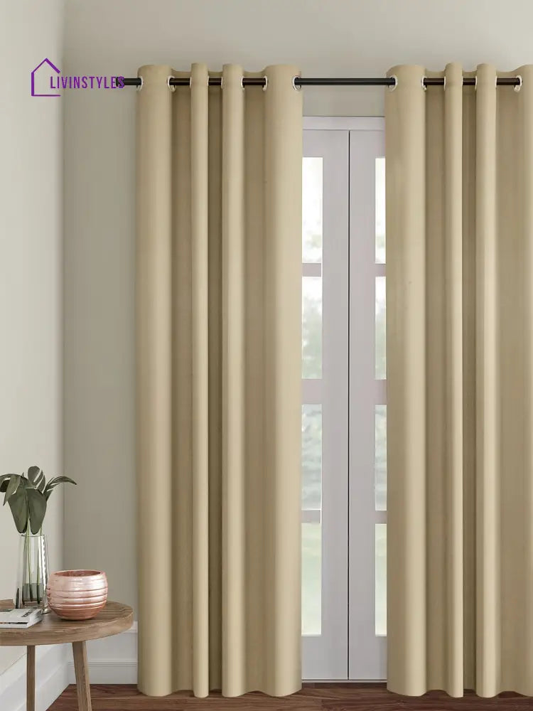 Eyda Gold Color Premium Semi Blackout Door Curtain- 1 Pc