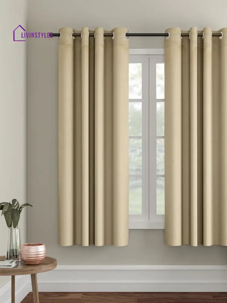 Eyda Gold Color Premium Semi Blackout Window Curtain- 1 Pc