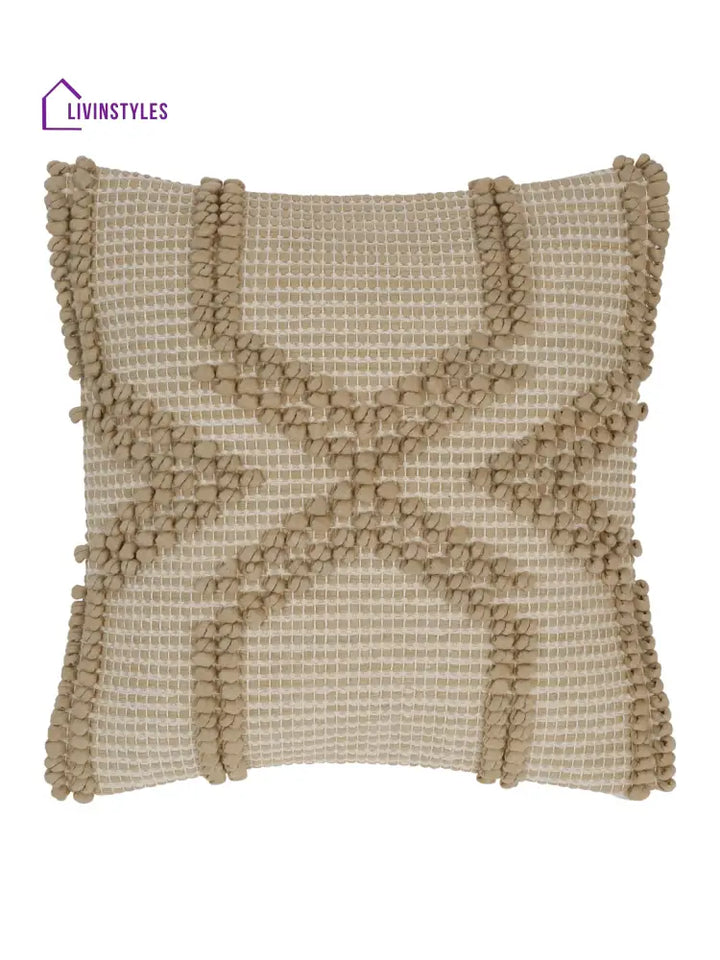 Eyda Gold Cotton Hand Woven Cushion Cover Set Of 2