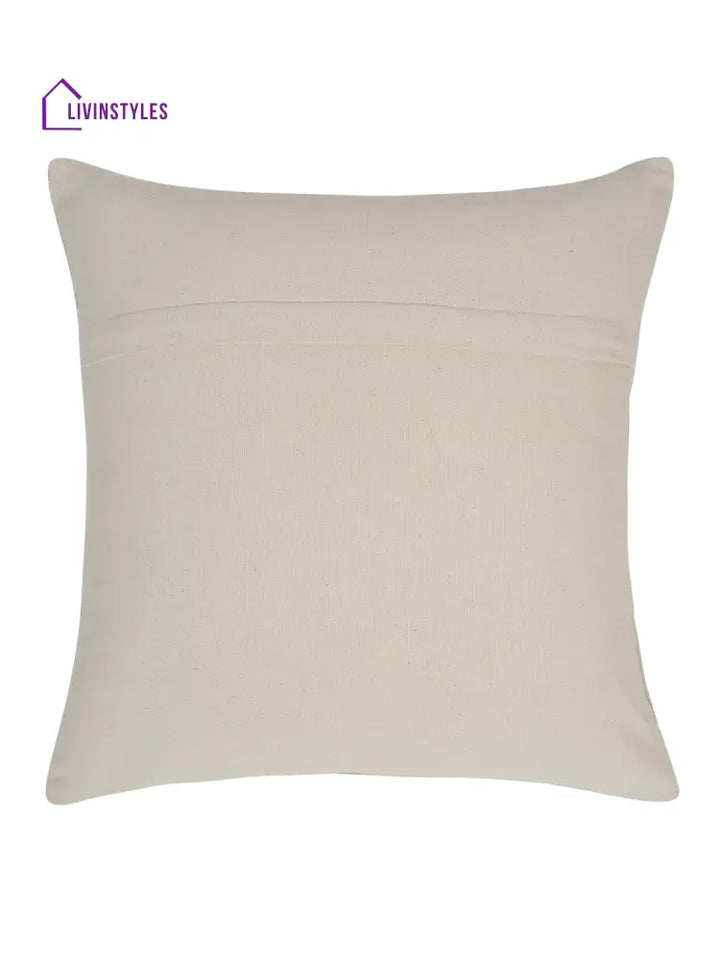 Eyda Gold Cotton Linen Embroidered Cushion Cover Set Of 2
