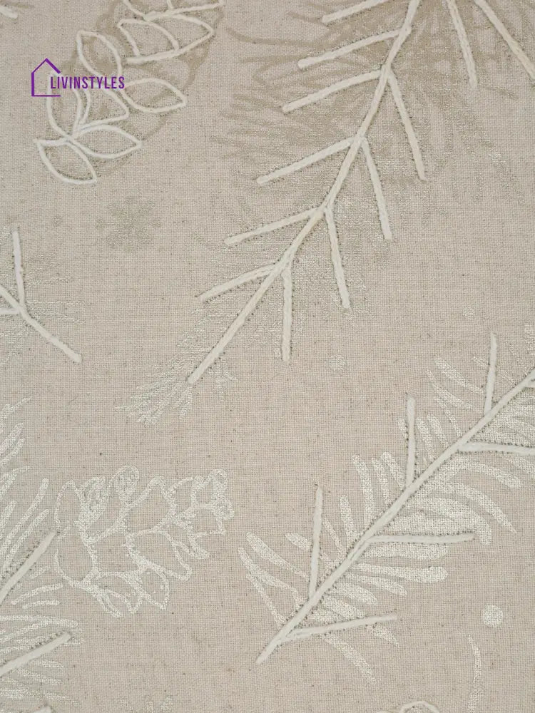 Eyda Gold Cotton Linen Embroidered Cushion Cover Set Of 2
