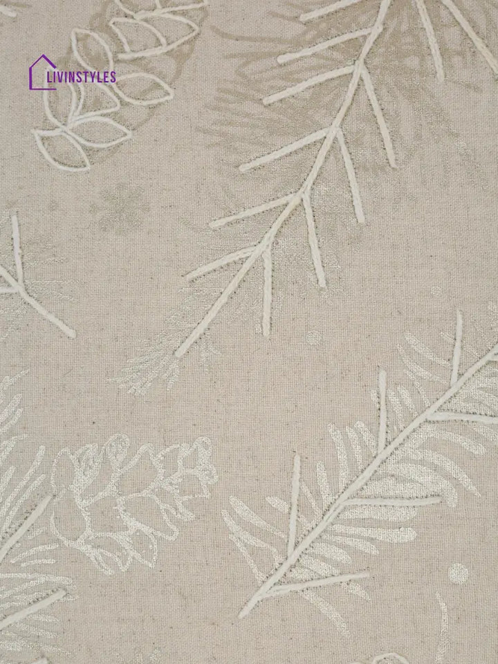 Eyda Gold Cotton Linen Embroidered Cushion Cover Set Of 2