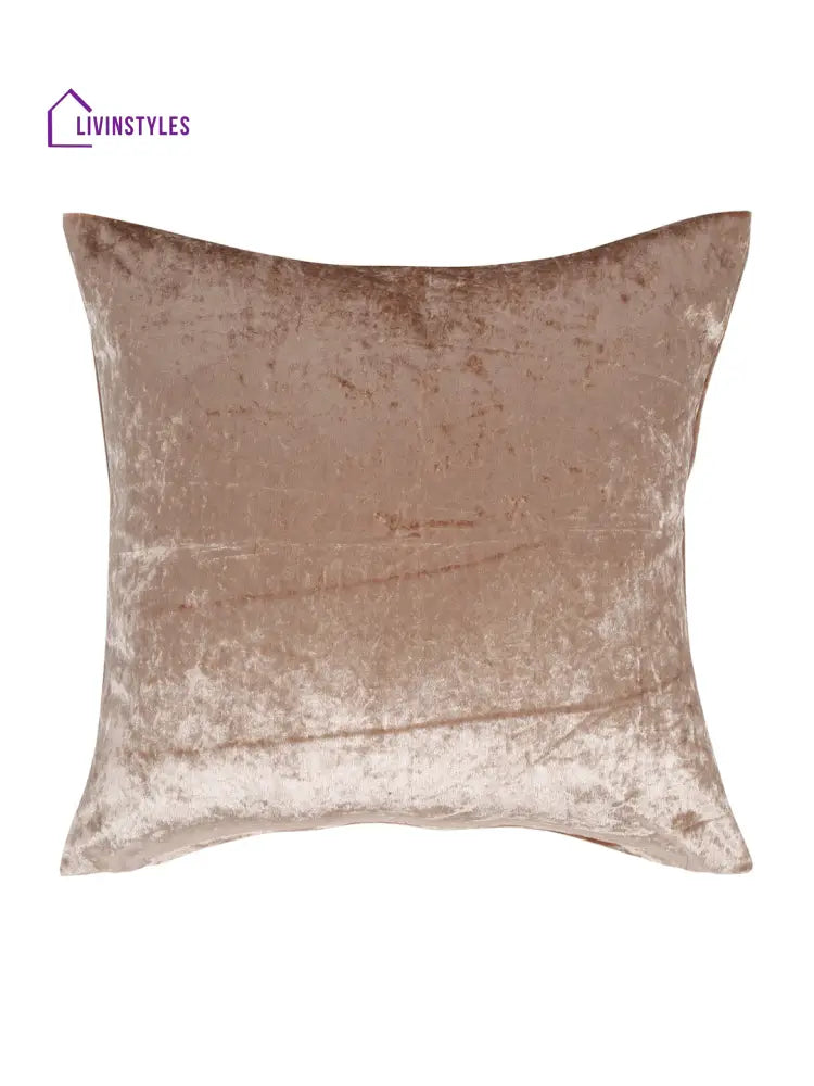 Eyda Gold Velvet Solid Cushion Cover Set Of 2