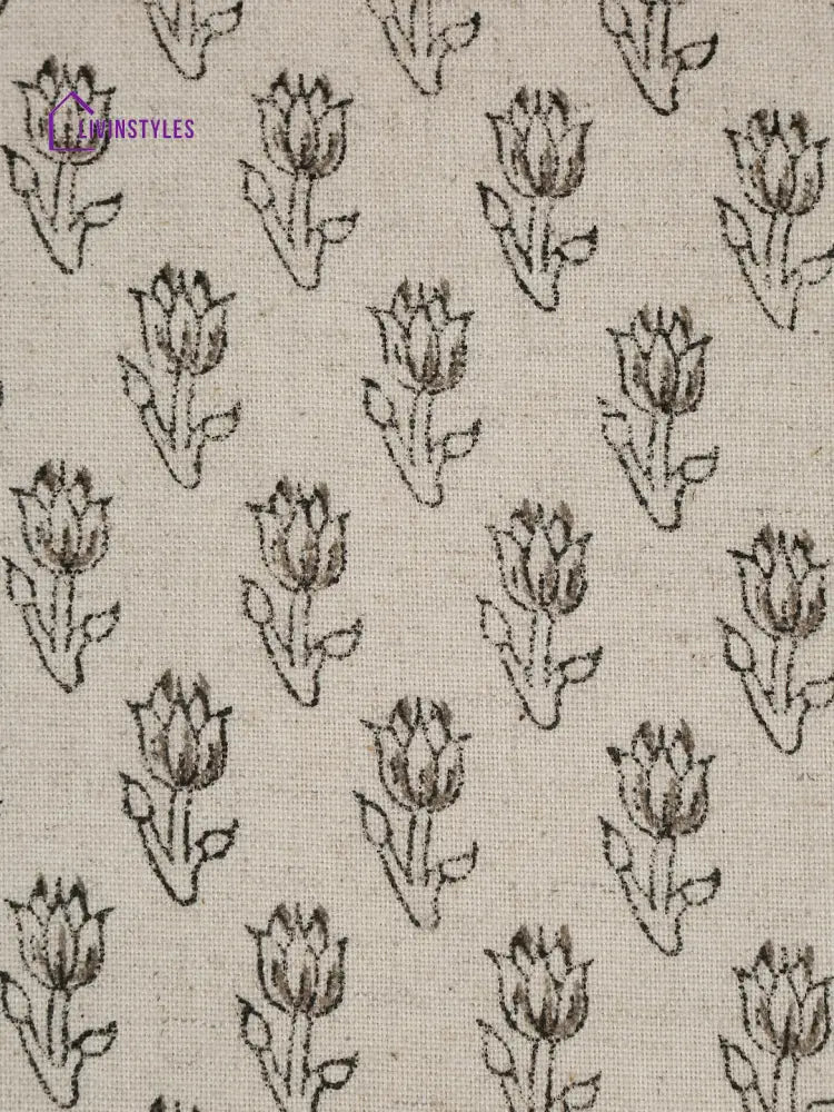 Eyda Gray Cotton Hand Block Cushion Cover Set Of 2
