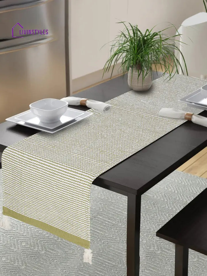 Eyda Green Color Cotton Table Runner