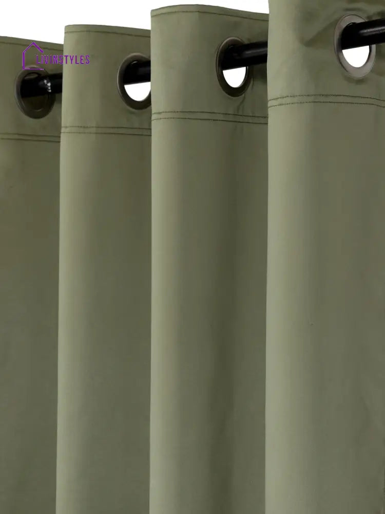 Eyda Green Color Premium Semi Blackout Window Curtain- 1 Pc