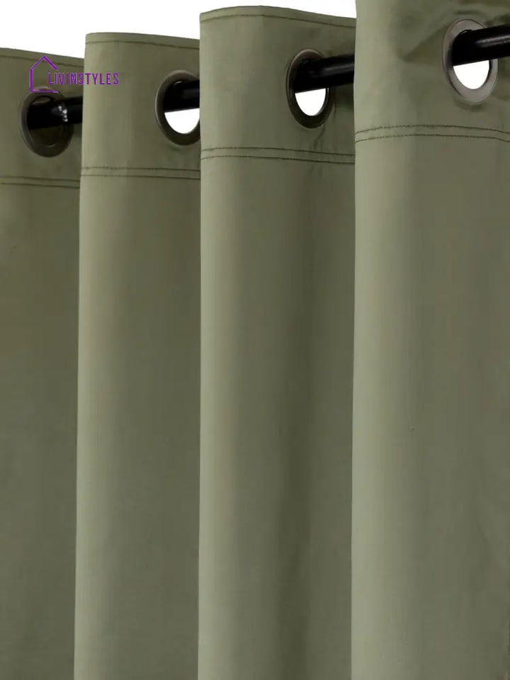 Eyda Green Color Premium Semi Blackout Window Curtain- 1 Pc