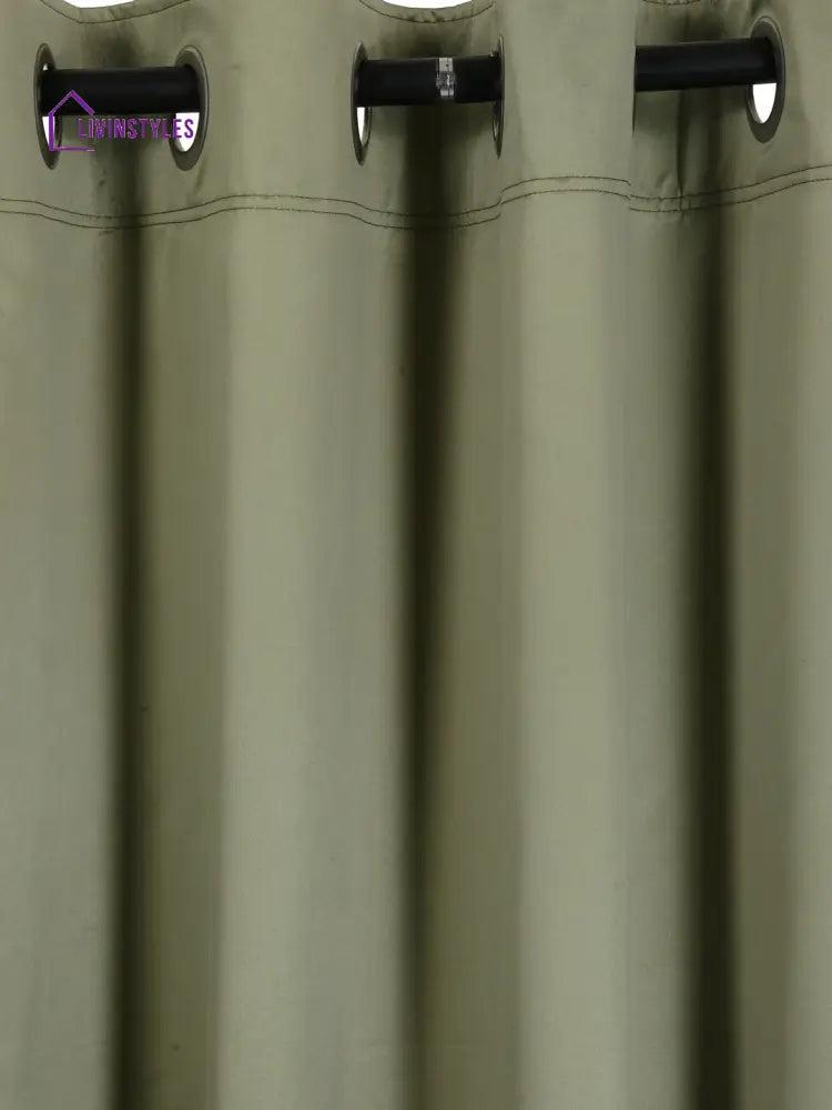 Eyda Green Color Premium Semi Blackout Window Curtain- 1 Pc