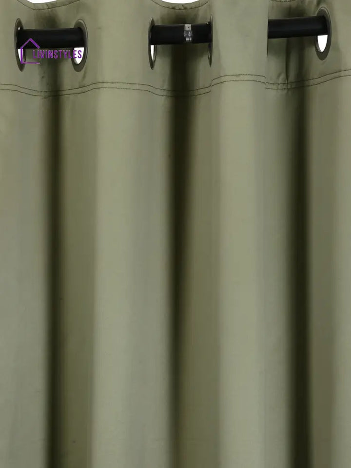 Eyda Green Color Premium Semi Blackout Window Curtain- 1 Pc