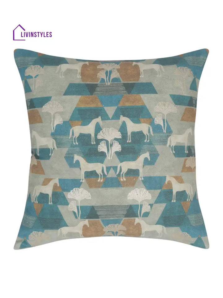 Eyda Green Cotton Printed Cushion Cover Set Of 2