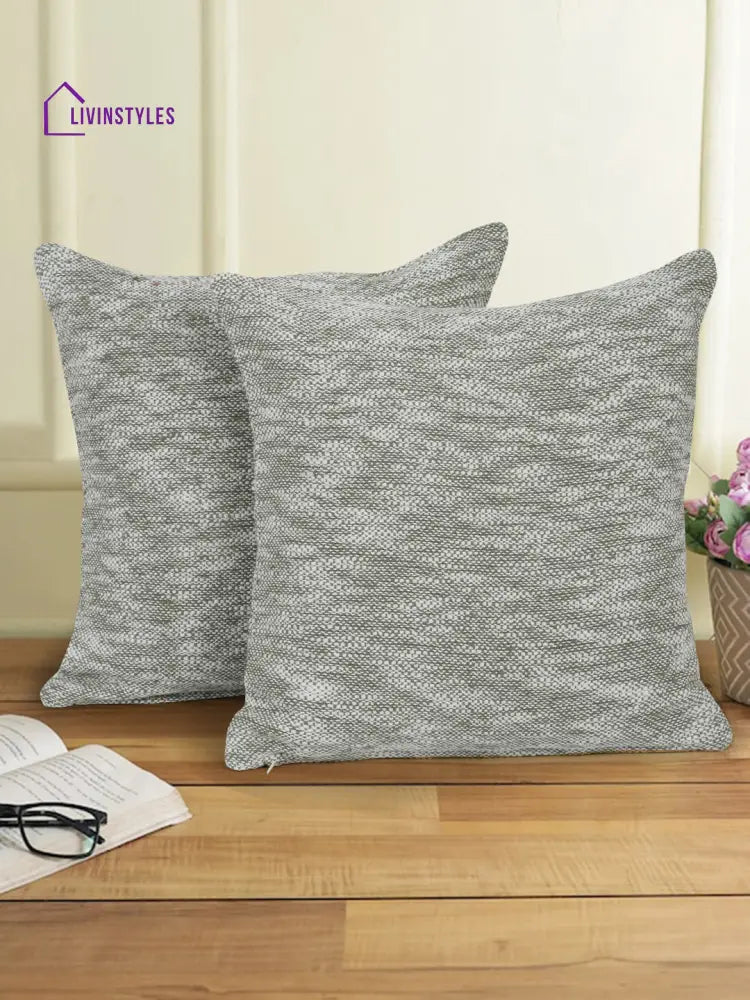 Eyda Green Cotton Solid Cushion Cover Set Of 2