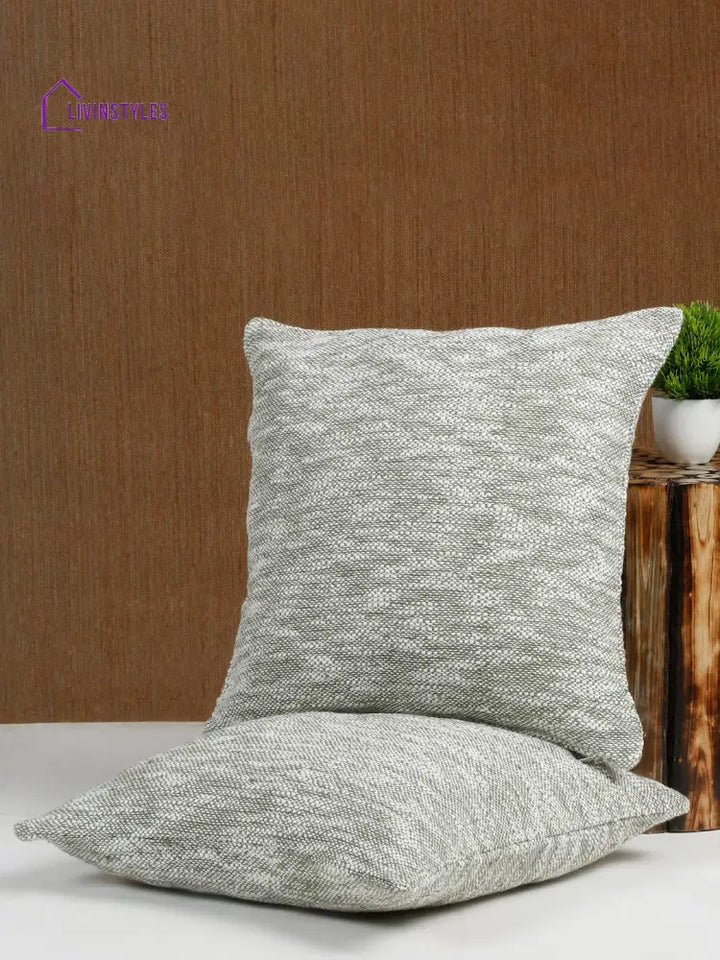 Eyda Green Cotton Solid Cushion Cover Set Of 2