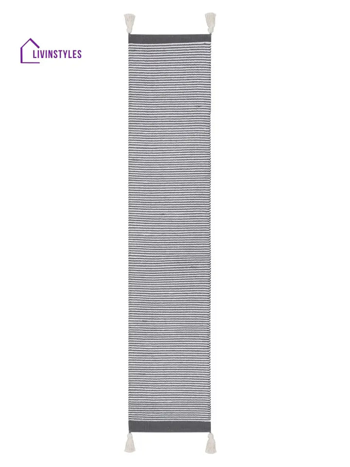Eyda Grey Color Cotton Table Runner