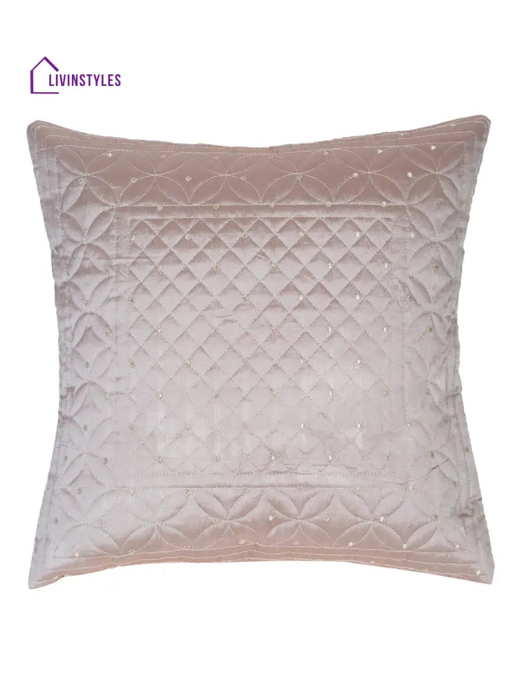 Eyda Grey Color Quilted Cushion Covers Set Of 2 - 16X16 Inch