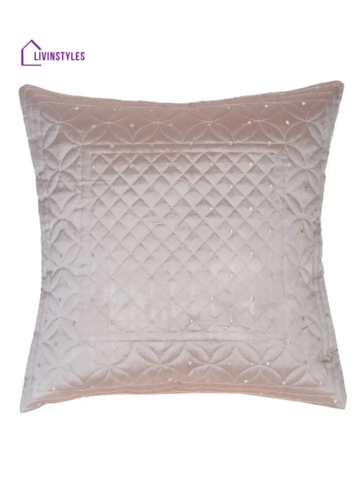 Eyda Grey Color Quilted Cushion Covers Set Of 2 - 16X16 Inch