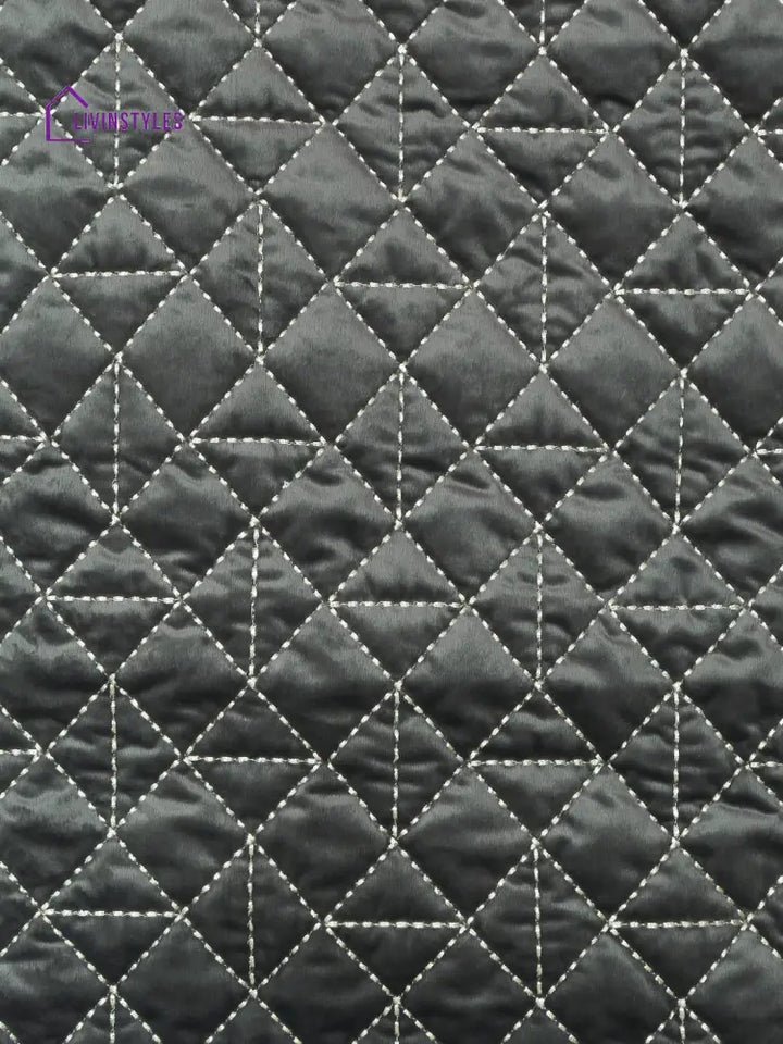 Eyda Grey Color Quilted Table Runner