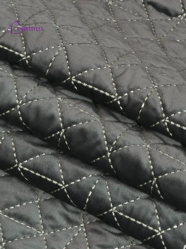 Eyda Grey Color Quilted Table Runner