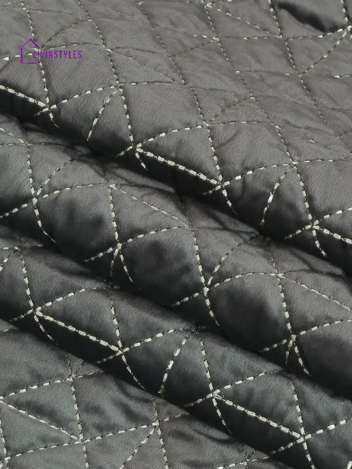 Eyda Grey Color Quilted Table Runner