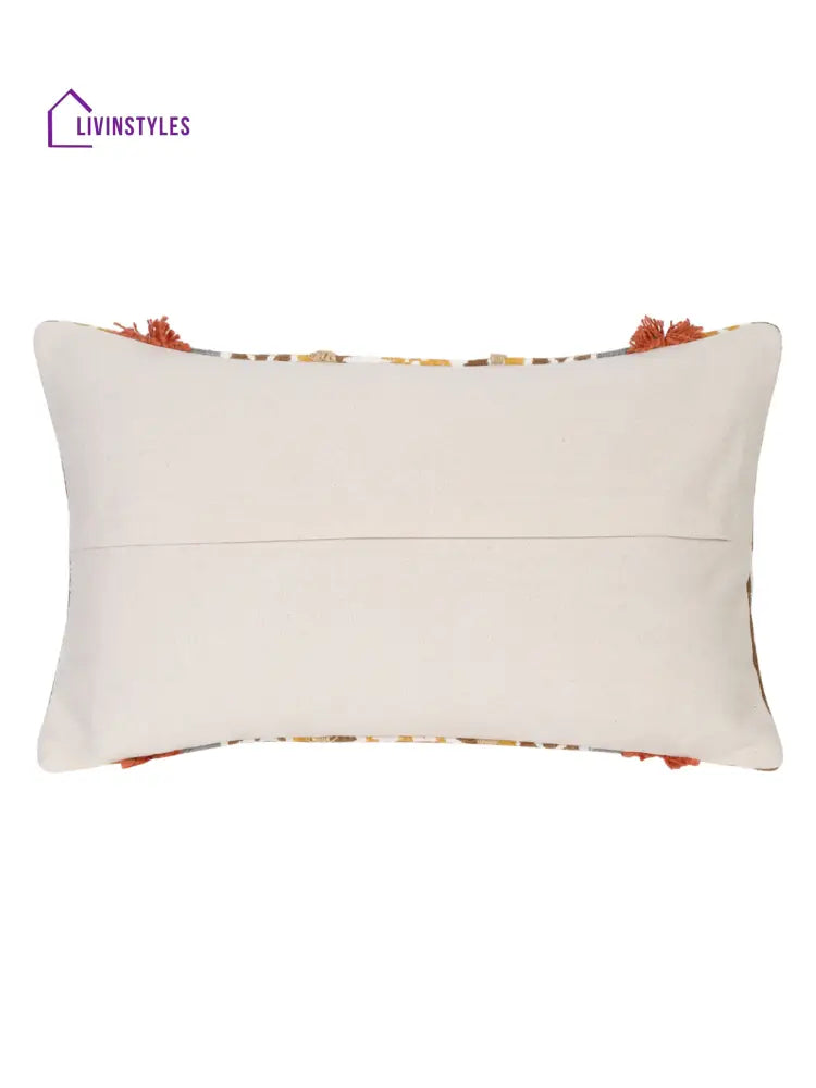 Eyda Hand Block Printed Cotton Cushion Covers Set Of 2 12X20 Inch