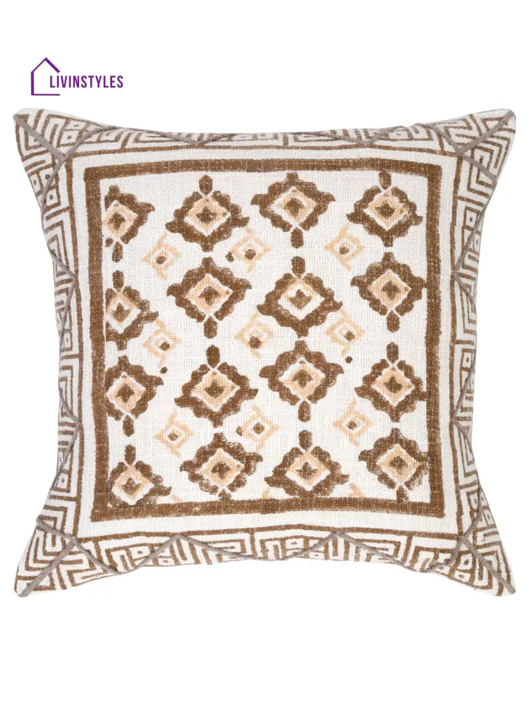Eyda Hand Block Printed Cotton Sofa Cushion Covers Set Of 2 18X18 Inch