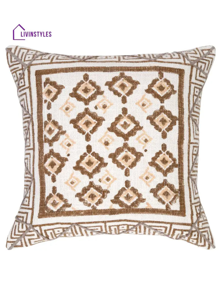Eyda Hand Block Printed Cotton Sofa Cushion Covers Set Of 2 18X18 Inch