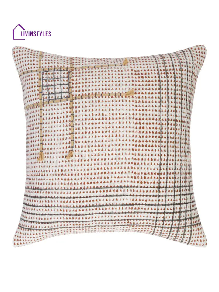 Eyda Hand Block Printed Cotton Sofa Cushion Covers Set Of 2 18X18 Inch