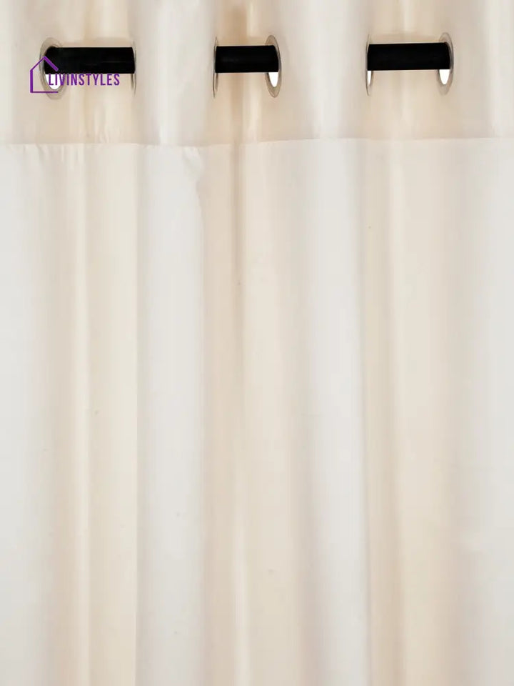 Eyda Ivory Color Premium Semi Blackout Window Curtain- 1 Pc