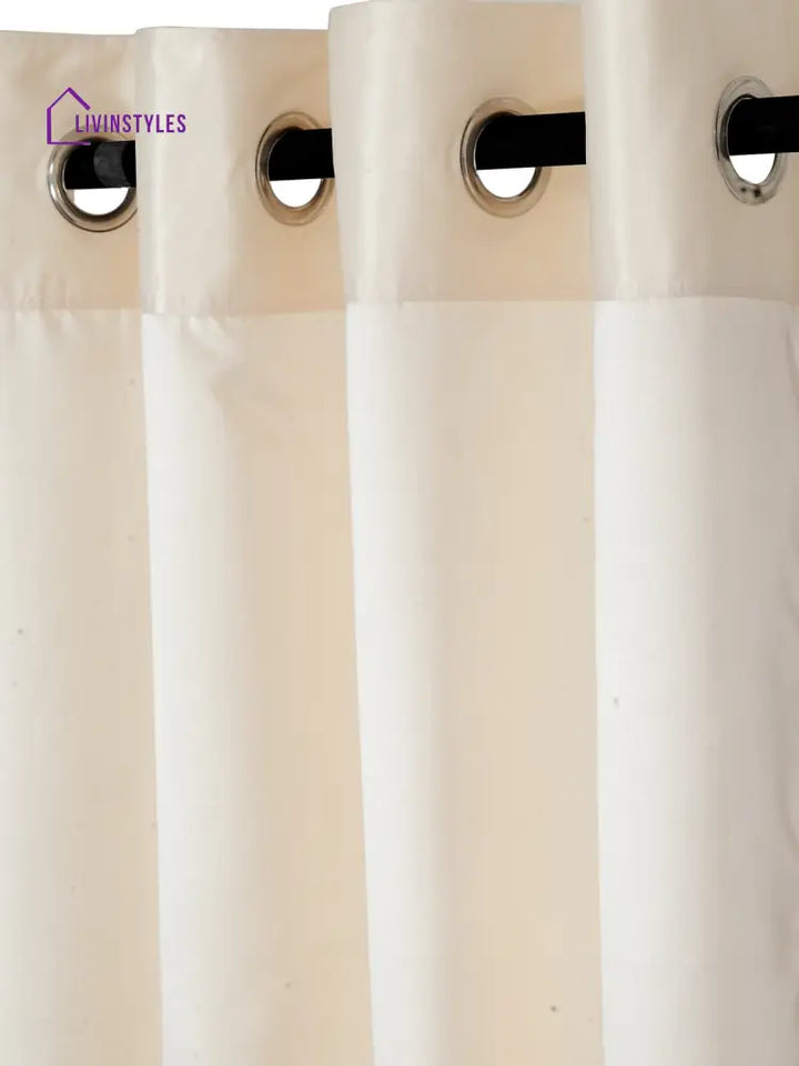 Eyda Ivory Color Premium Semi Blackout Window Curtain- 1 Pc
