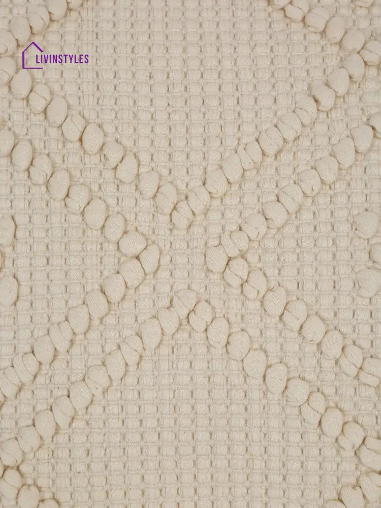 Eyda Ivory Cotton Hand Woven Cushion Cover Set Of 2