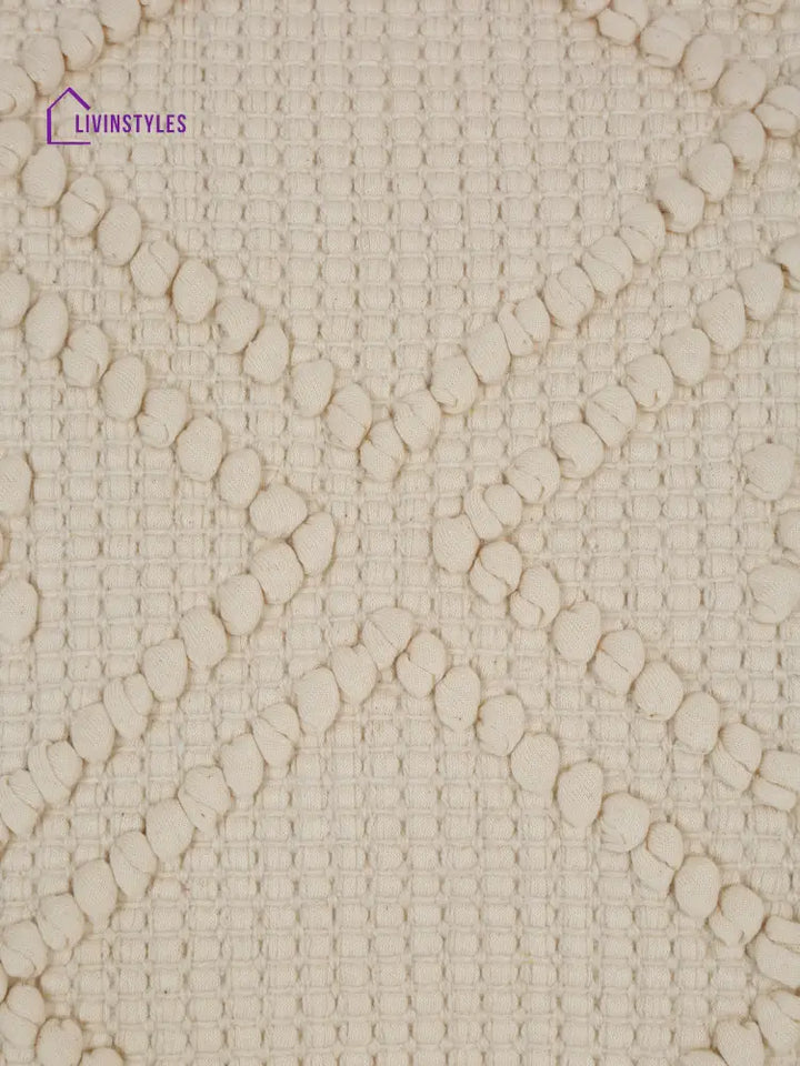 Eyda Ivory Cotton Hand Woven Cushion Cover Set Of 2