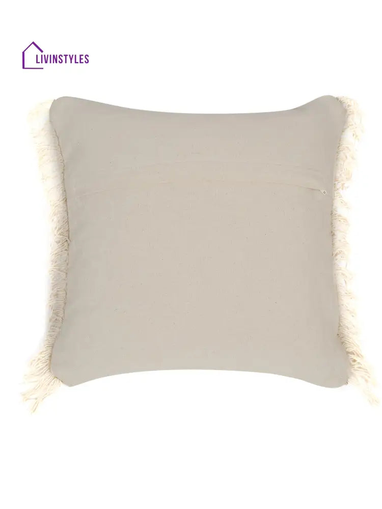 Eyda Ivory Cotton Hand Woven Cushion Cover Set Of 2